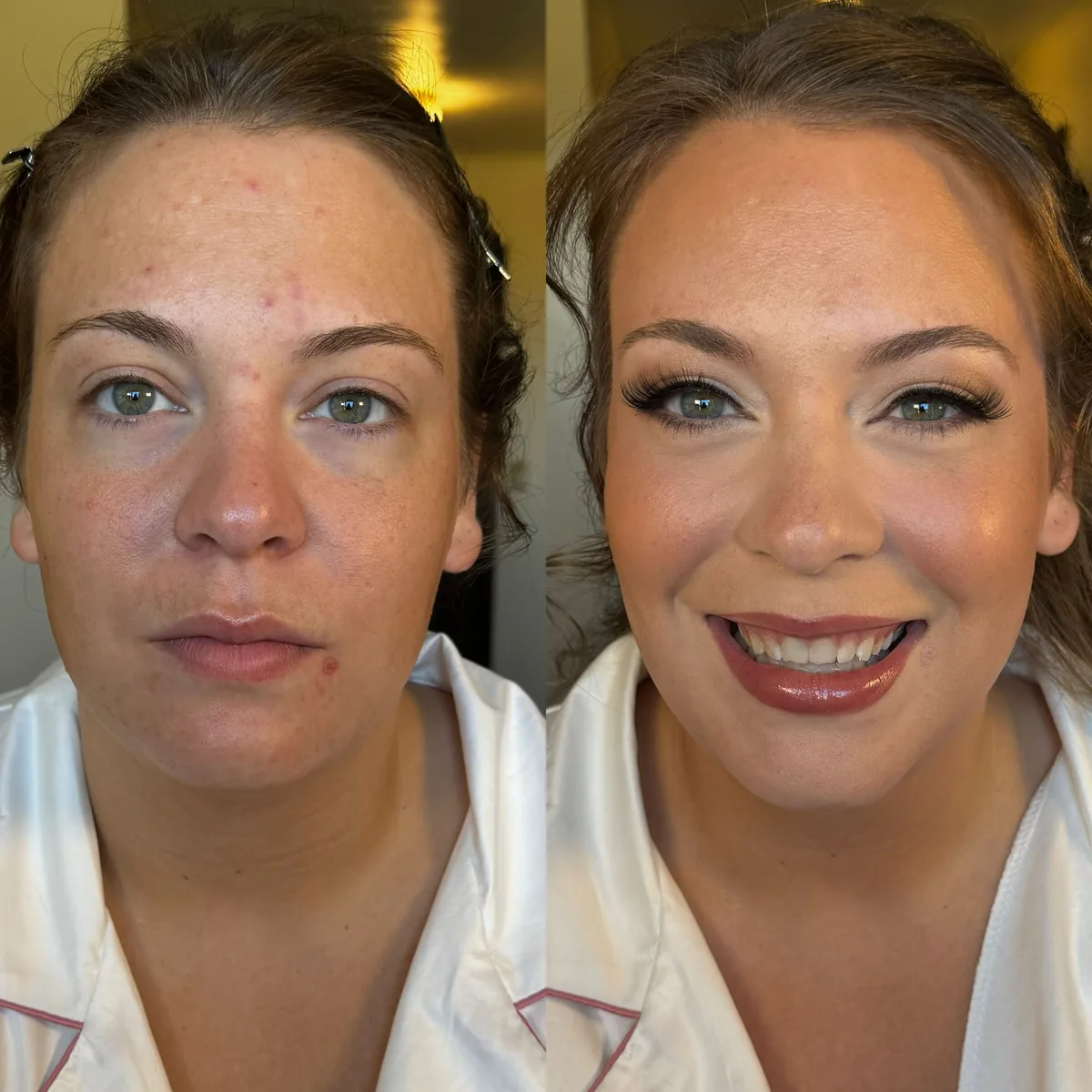 Skin, lash and makeup work by Bridgette Goulet, polished evening look, Lewiston, Maine