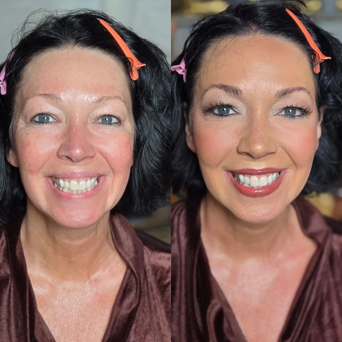 Skin, lash and makeup work by Bridgette Goulet, soft natural finish, Lewiston, Maine