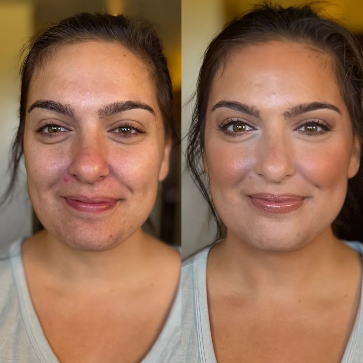 Skin, lash and makeup work by Bridgette Goulet, glowing skin with a defined eye, Lewiston, Maine